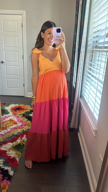 Sunset Feelings Color Block Maxi Dress | S-XL