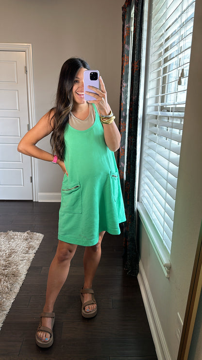 Layla Terry Cloth Mini Dress | Green