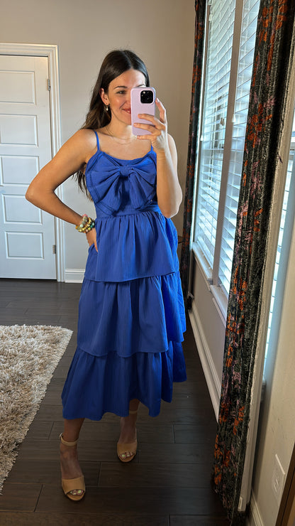 Wren Midi Statement Dress | Royal Blue