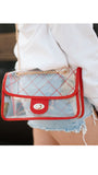 Quilted Clear Bag | Red