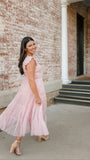 Kirsten Midi Tulle Smocked Dress | Light Pink