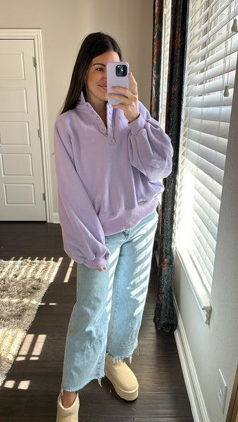 Piper Snap Button Pullover | Lavender