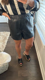 Marlo Faux Leather Shorts | Black
