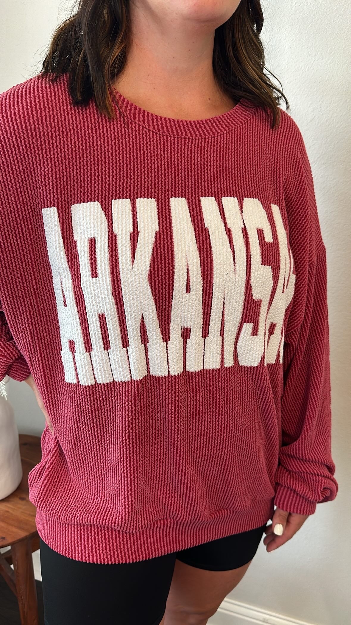 Arkansas Corded Sweatshirt | Burgundy