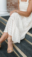 Neely Shoulder Tie Midi Dress | Cream
