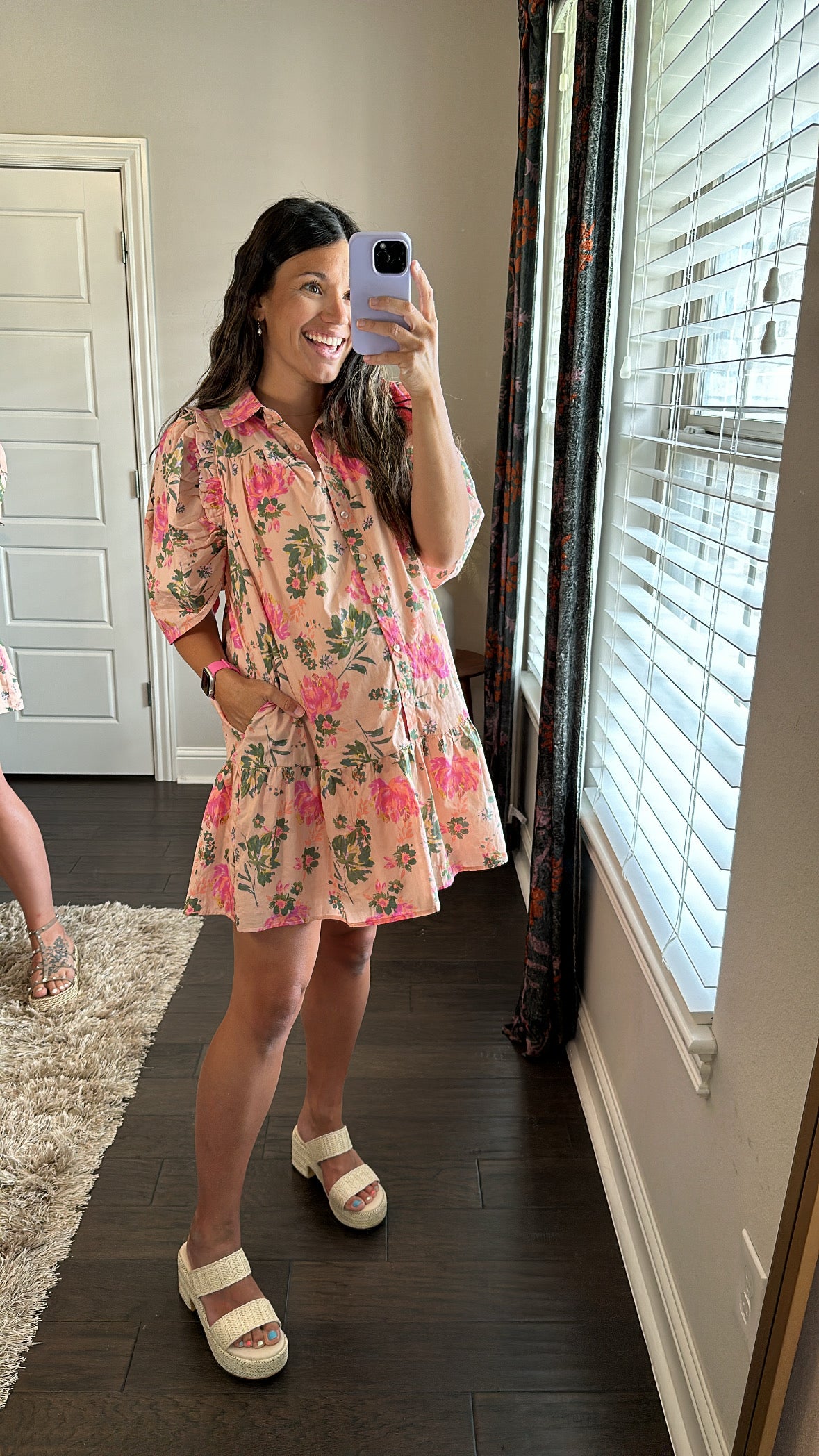 Isn't She Lovely Floral Button Dress | Peach | S-2X