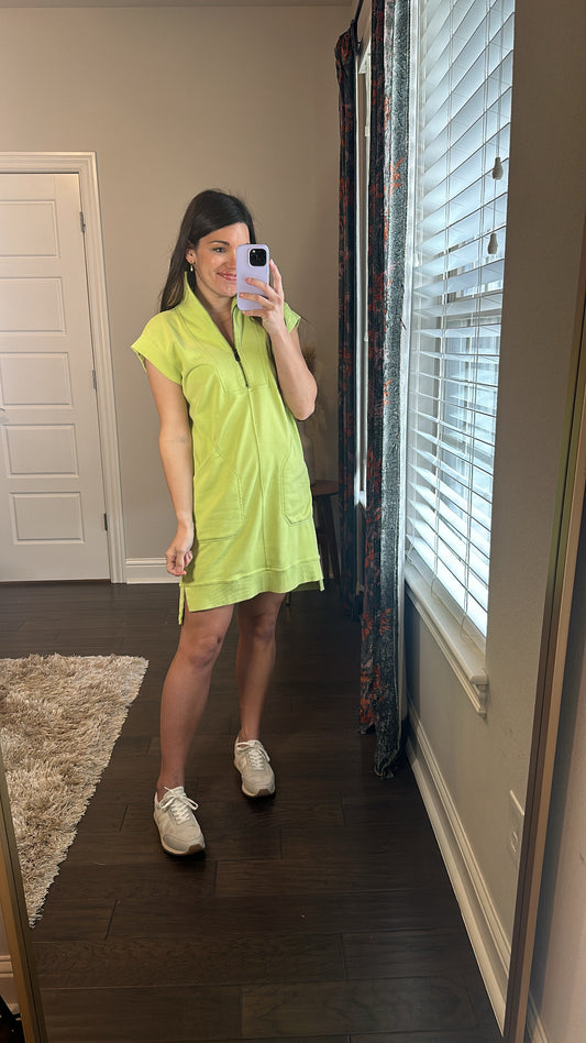 Paige Zipper Dress | Lime